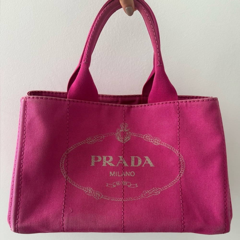 Prada Fuchsia Canapa Tote in Medium